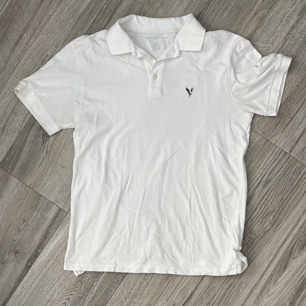 American Eagle  White Polo Shirt